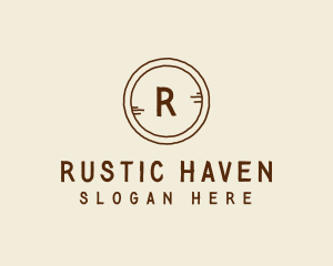 Wood Rustic Button  logo design