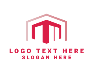 3D Geometric House Building Logo