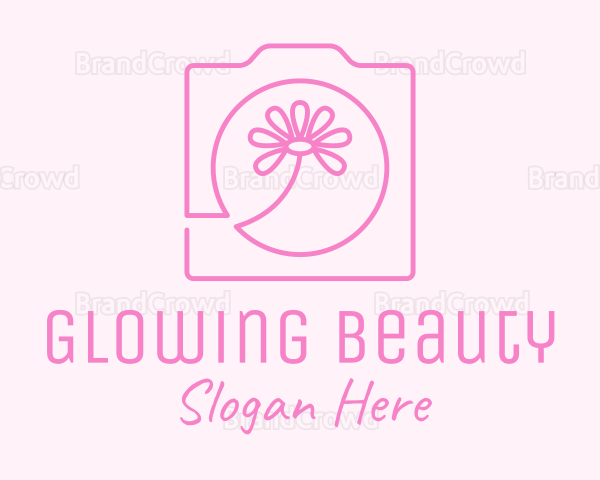 Pink Flower Photography Camera Logo