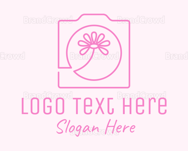 Pink Flower Photography Camera Logo