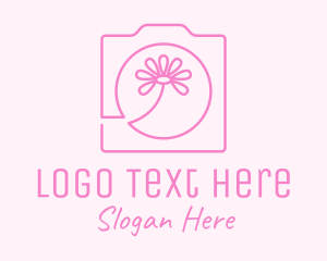 Camera Repair - Pink Flower Photography Camera logo design