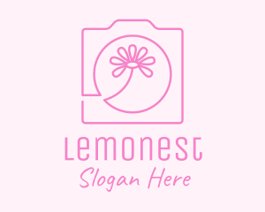 Pink Flower Photography Camera Logo