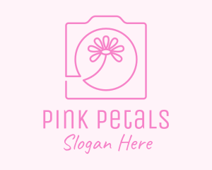 Pink Flower Photography Camera logo design