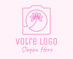 Girly - Pink Flower Photography Camera logo design