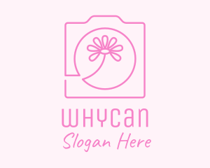 Photo Booth - Pink Flower Photography Camera logo design