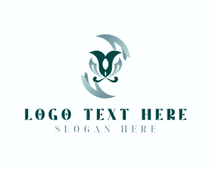 Stylish - Floral Hand Wellness logo design
