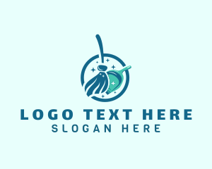Housekeeper - Clean Sweeping Broom logo design