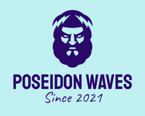 Poseidon - Blue Zeus Avatar logo design