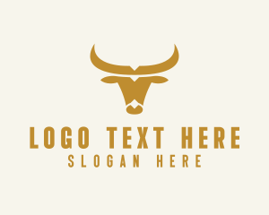 Bull - Golden Bull Horns logo design