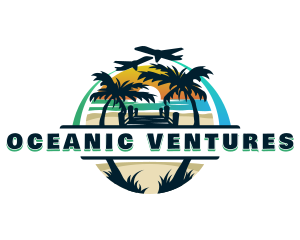 Beach Destination Tour logo design