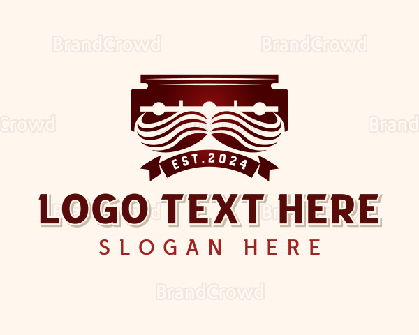 Razor Mustache Barber Logo