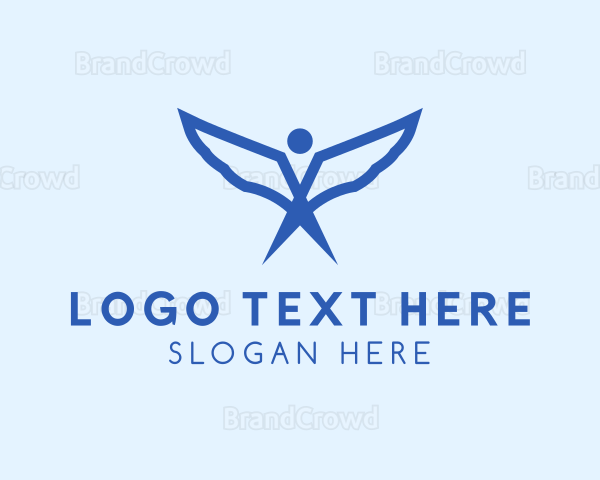 Angel Wings Flying Logo