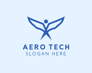 Angel Wings Flying logo design