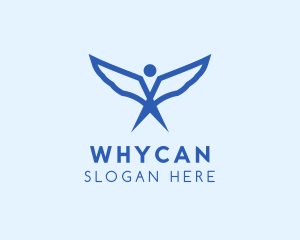 Freedom - Angel Wings Flying logo design