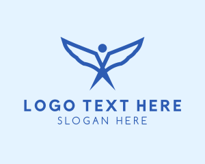 Angel Wings Flying Logo