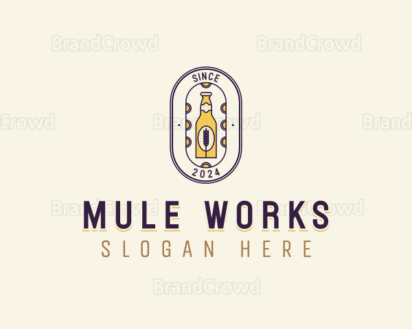 Malt Beer Bottle Logo