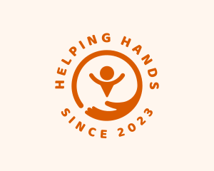 Orange Hand Support logo design