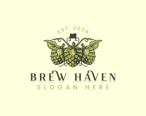 Hops Brewery Beer logo design