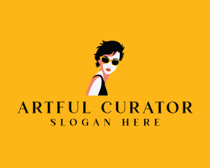 Sunglasses Pop Art Woman logo design