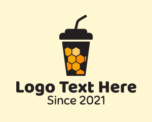 Drinking Cup - Hive Honey Drink logo design