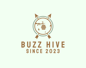 Honey Bee Hive Arrows logo design