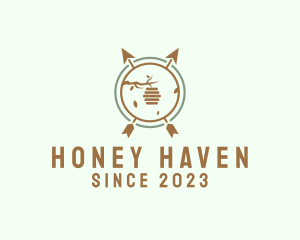 Honey Bee Hive Arrows logo design