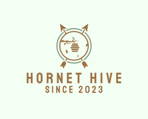 Honey Bee Hive Arrows logo design