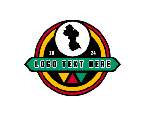 Tour - Guyana Map Geography logo design