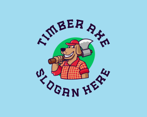 Lumberjack Axe Dog logo design