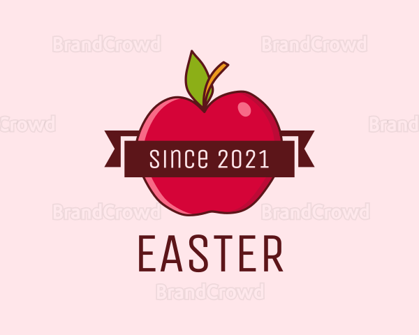 Apple Fruit Banner Logo