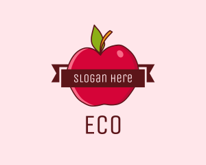 Apple Fruit Banner Logo