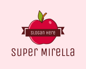 Apple Fruit Banner Logo