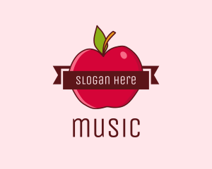 Apple Fruit Banner Logo