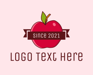 Healthy Food - Apple Fruit Banner logo design