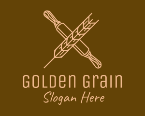 Wheat - Rolling Pin Wheat logo design