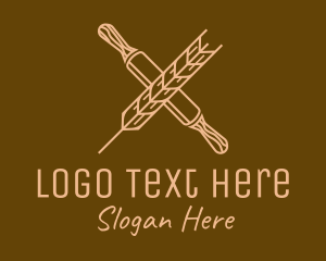Loaf Of Bread - Rolling Pin Wheat logo design