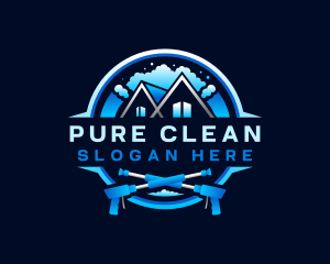 Pressure Wash Bubble Cleaning logo design