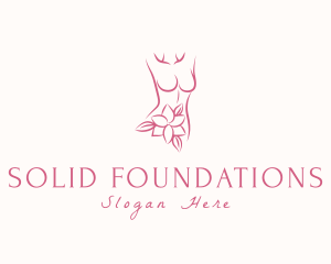 Stripper - Female Body Flower logo design