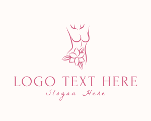 Sculpture - Female Body Flower logo design