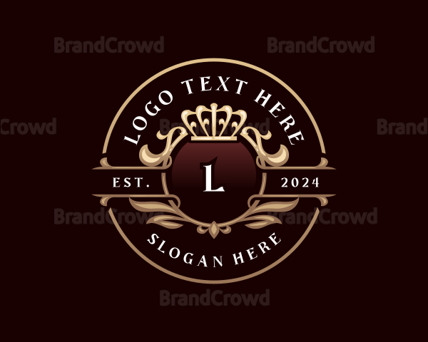 High End Luxury Floral Crown Logo