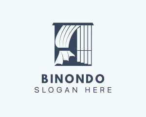 Installation - Window Curtain Blinds logo design