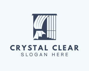 Window Cleaning - Window Curtain Blinds logo design