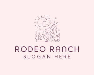 Cowgirl Western Ranch logo design