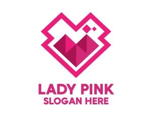 Pink Pyramid Icon logo design