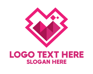 Instagram - Pink Pyramid Icon logo design