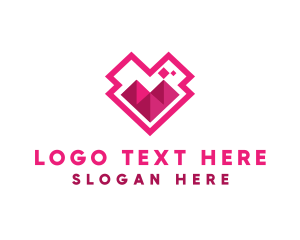 Pink Pyramid Icon logo design