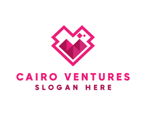 Cairo - Pink Pyramid Icon logo design