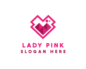 Pink Pyramid Icon logo design