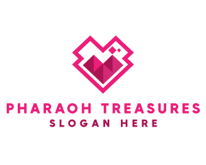 Pink Pyramid Icon logo design