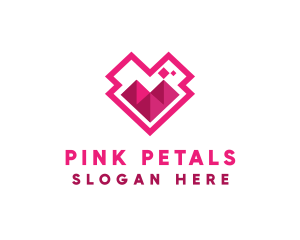 Pink Pyramid Icon logo design